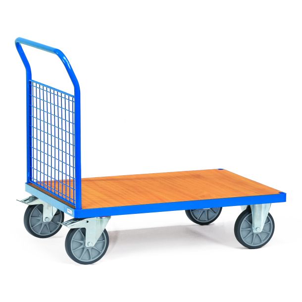 Platformwagen - 1200 x 800 x 990 mm (lxbxh) - voorzien van gaas wand