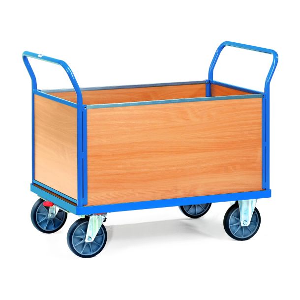 Platformwagen - 1200 x 750 x 990 mm (lxbxh) - voorzien van vier gesloten wanden