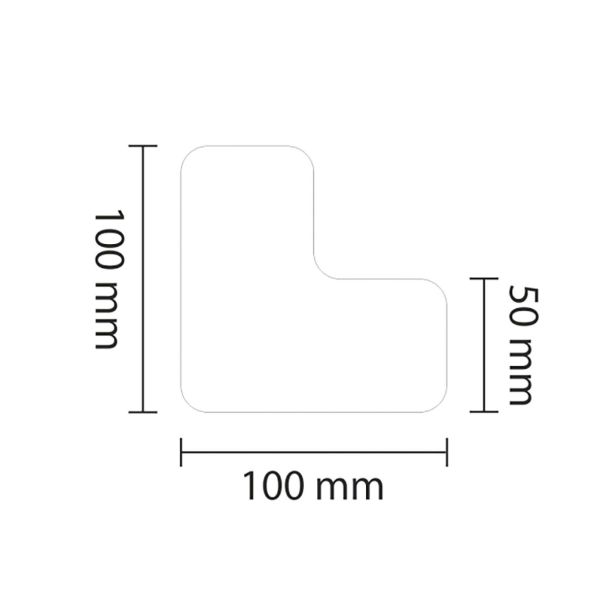 Proline vloermarkering sticker L-profiel - set van 25 stuks - 50 mm - wit