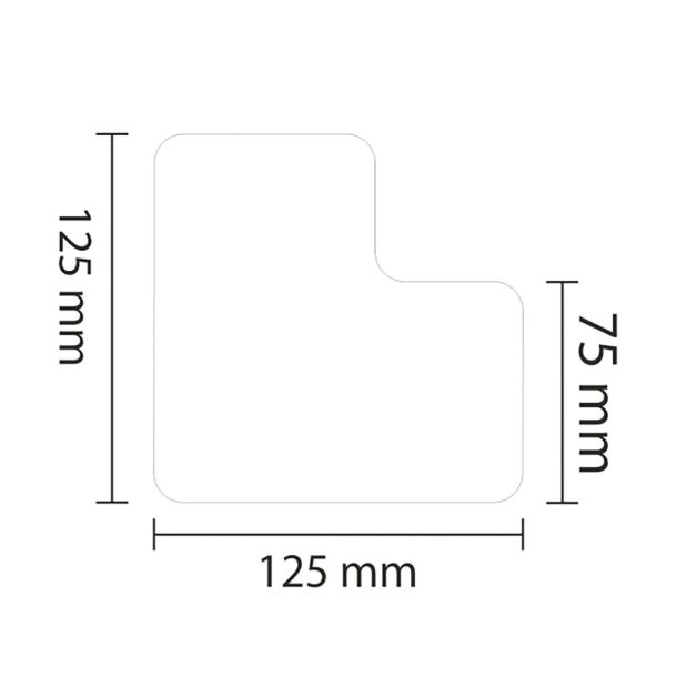 Proline vloermarkering sticker L-profiel - set van 25 stuks - 75 mm - wit