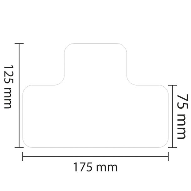 Proline vloermarkering sticker T-profiel - set van 25 stuks - 75 mm - wit