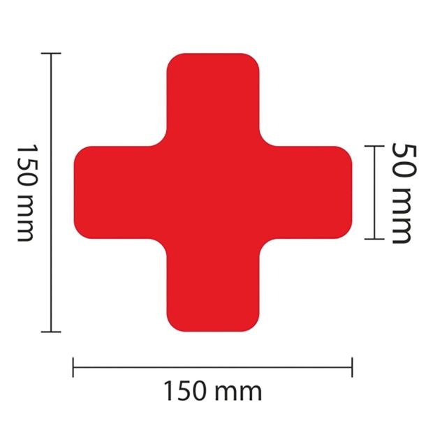Proline vloermarkering sticker X-profiel - set van 25 stuks - 50 mm - rood