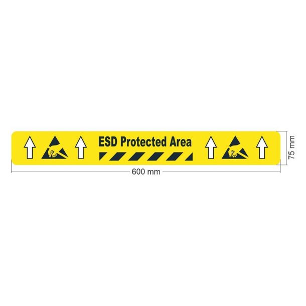 Proline vloermarkering sticker - ESD protected area - 600 x 50 mm