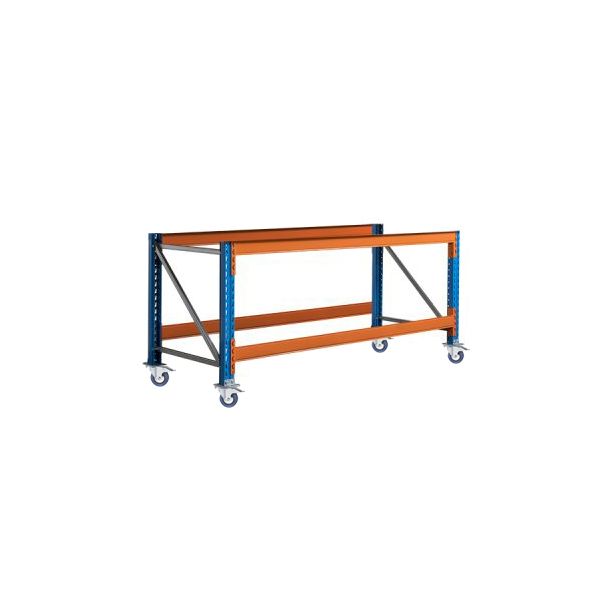 Stow werkbank frame op wielen met rem 2470 x 900 x 950 mm (bxdxh) - 2 niveaus