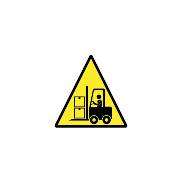 Waarschuwingsbord heftruck kunststof - 40 x 40 cm