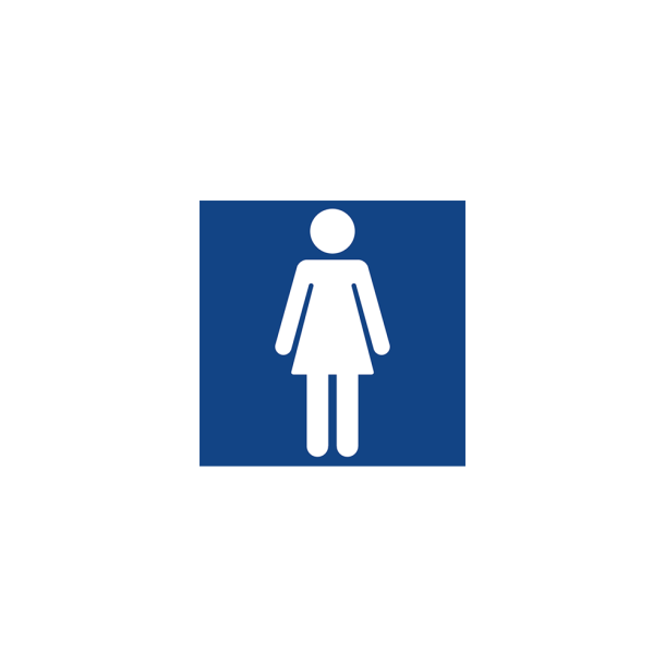 Informatiebord vrouw kunststof - 40 x 40 cm