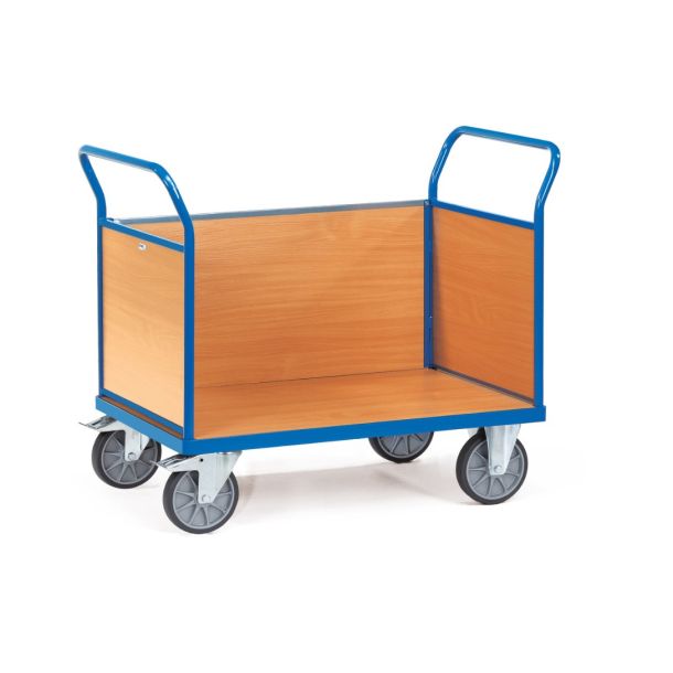 Platformwagen - 1200 x 780 x 990 mm (lxbxh) - voorzien van drie gesloten wanden