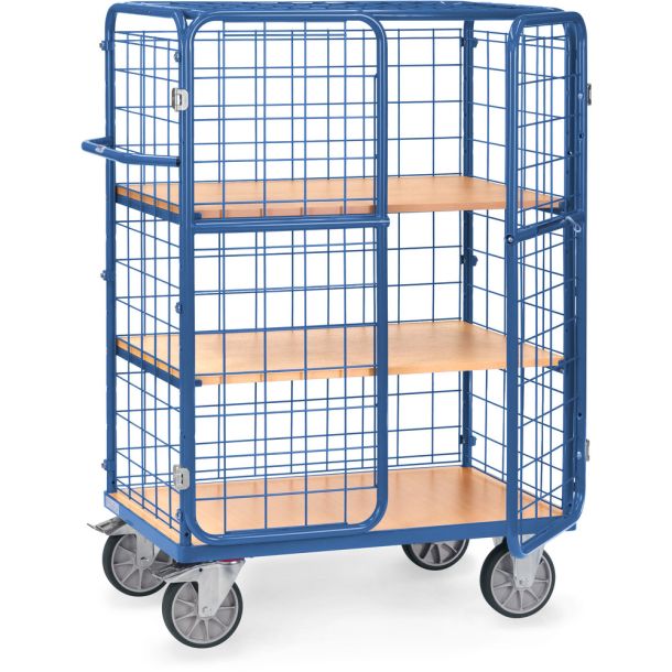 Etagewagen - 1000 x 700 x 1800 mm (lxbxh) - volledig gesloten wanden met vleugeldeuren