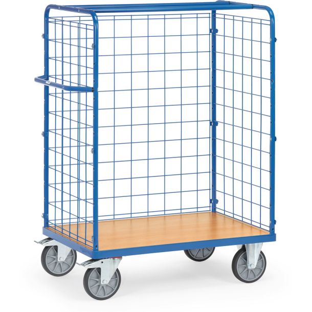 Pakketwagen - 1200 x 800 x 1800 mm (lxbxh) - voorzien van drie gesloten wanden