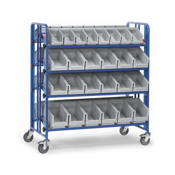 Bakkenwagen dubbelzijdig - 1280 x 315 x 1495 mm (lxbxh) - incl. magazijnbakken