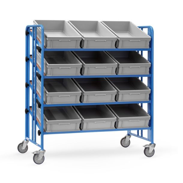 Bakkenwagen - 1280 x 660 x 1495 mm (lxbxh) - incl. magazijnbakken