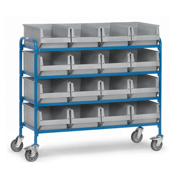 Bakkenwagen - 1250 x 470 x 1250 mm (lxbxh) - incl. magazijnbakken