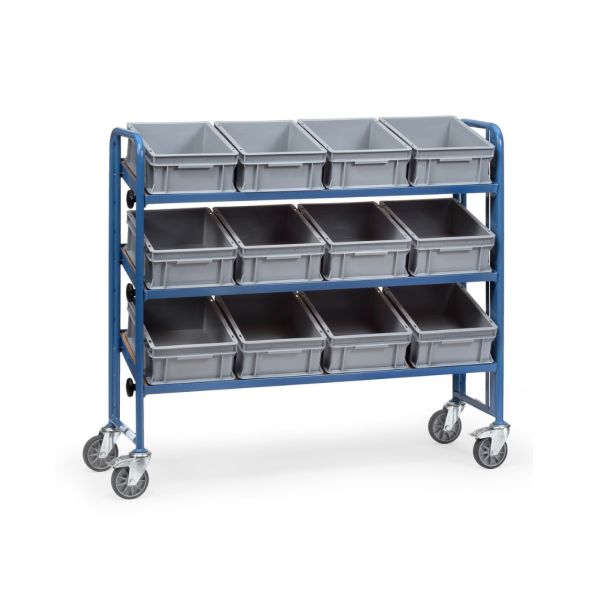 Bakkenwagen - 1240 x 415 x 1200 mm (lxbxh) - incl. magazijnbakken