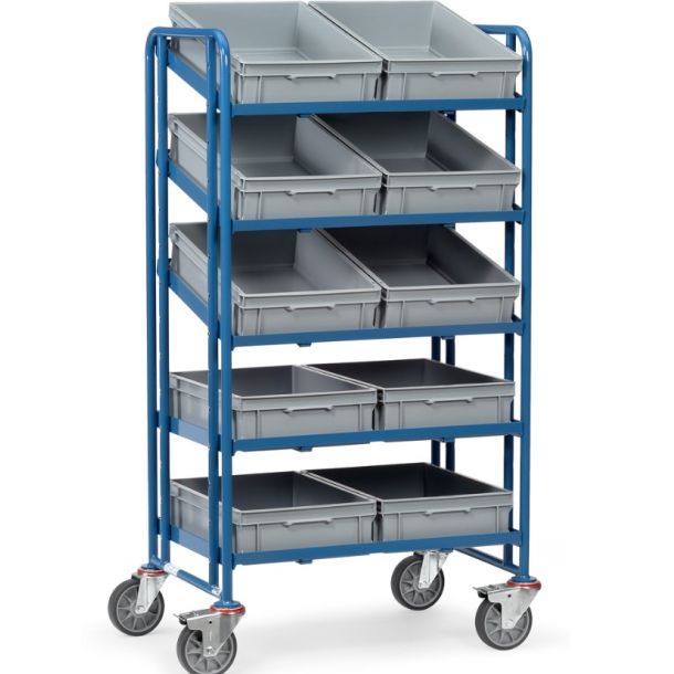 Bakkenwagen - 800 x 600 x 1685 mm (lxbxh) - incl. magazijnbakken