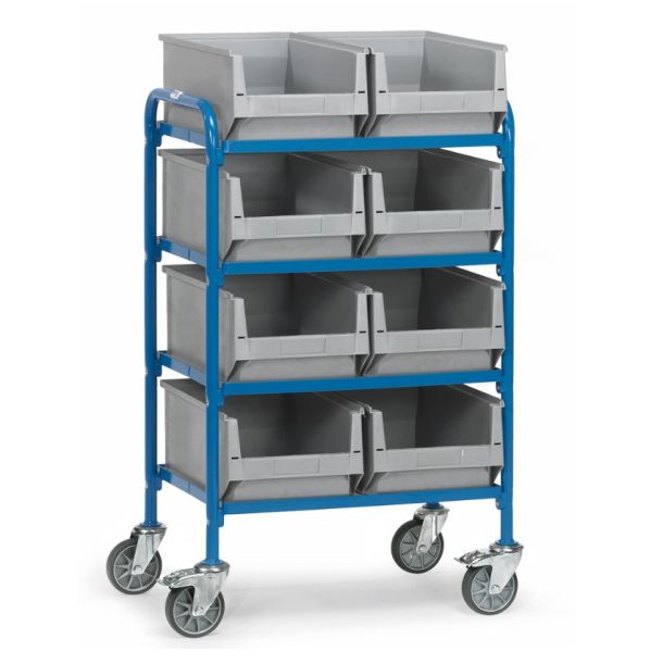 Bakkenwagen - 630 x 470 x 1250 mm (lxbxh) - incl. magazijnbakken