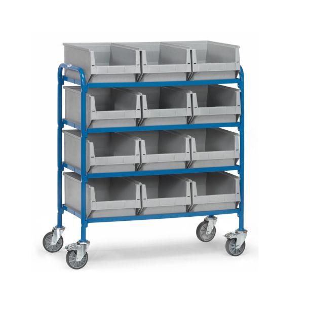 Bakkenwagen - 940 x 470 x 1250 mm (lxbxh) - incl. magazijnbakken