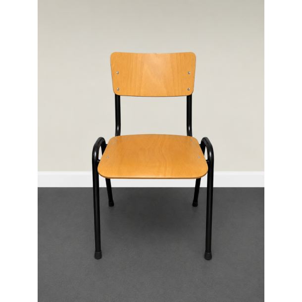 Vergaderstoel - gebruikt - hout - zwart frame - set van 2 stuks