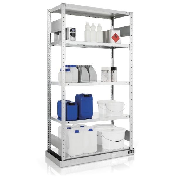 META Clip gevaarlijke stoffen stelling met legborden - 2000 x 1000 x 500 mm (hxbxd)