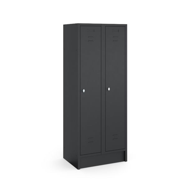 Garderobekast valgrendelslot 1800 x 600 x 500 mm (hxbxd) - zwart
