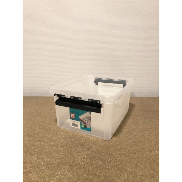 Magazijnbak met deksel 340 x 230 x 150 mm (lxbxh) - doorzichtig - gebruikt