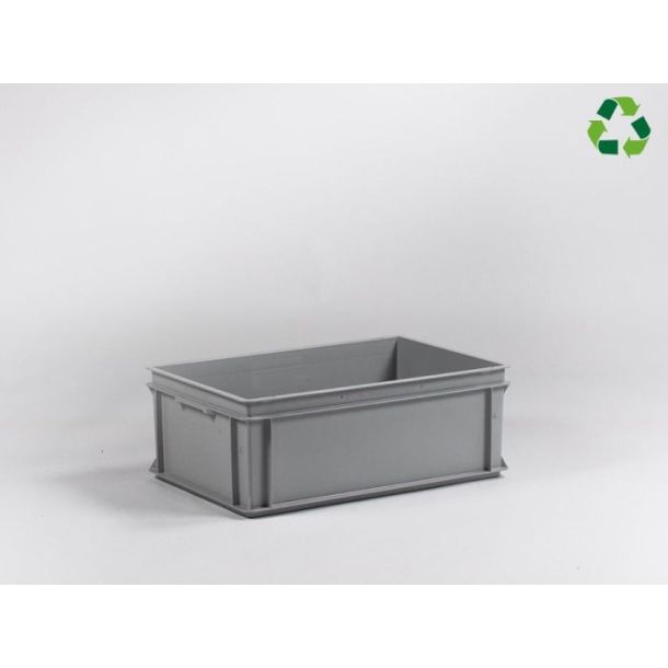 Euronorm bak 600 x 400 x 220 mm (lxbxh) - 40 liter - Grijs- gerecycled