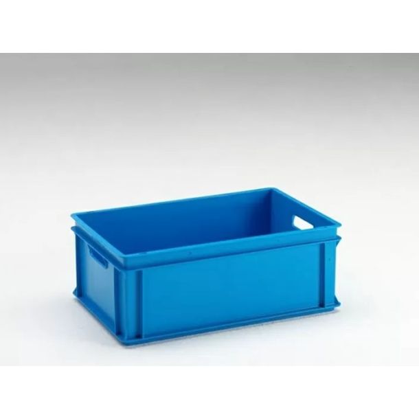 Euronorm stapelbare bak 600 x 400 x 220 mm (lxbxh) - Met open handvat - 40 liter - Blauw