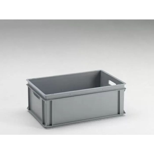 Euronorm stapelbare bak 600 x 400 x 220 mm (lxbxh) - Met open handvat - 40 liter - Grijs 