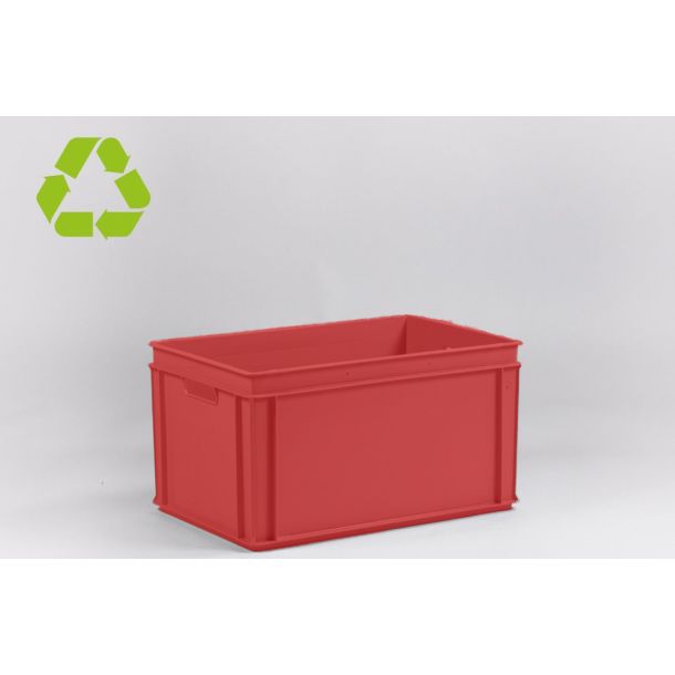 Euronorm stapelbare bak 600 x 400 x 325 mm (lxbxh) - Met open handvaten - 60 liter - Rood 