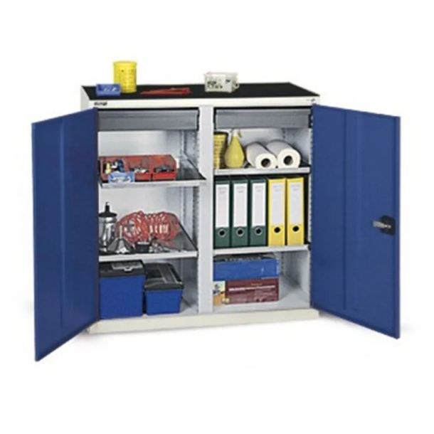 Gereedschapskast met 2 schuifladen en tussenwand - 1000 x 1000 x 500 mm (hxbxd)
