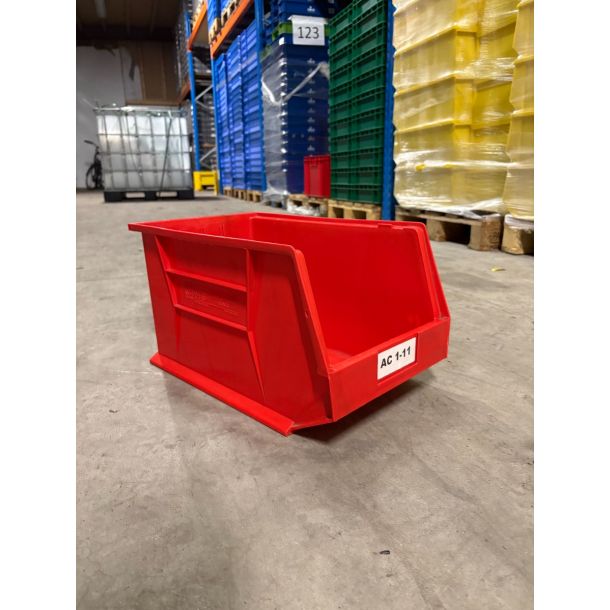 Voordeelset magazijnbak kunststof 460 x 280 x 250 mm (lxbxd) - rood - 25 stuks gebruikt