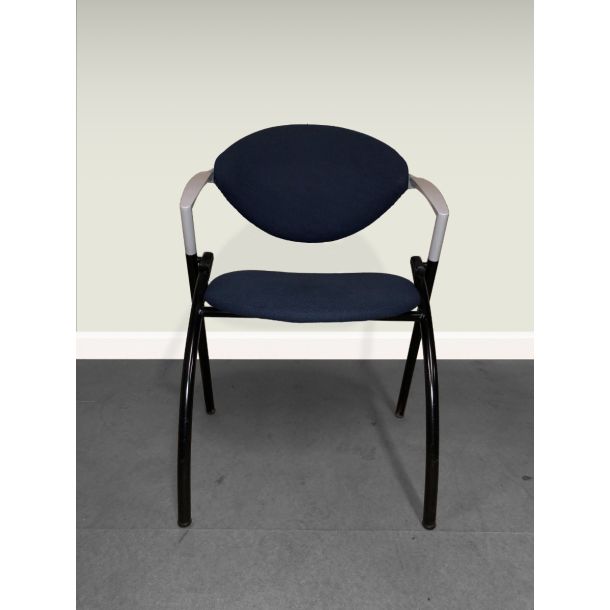 Bezoekersstoel - gebruikt - blauw - partij - 5 stuks