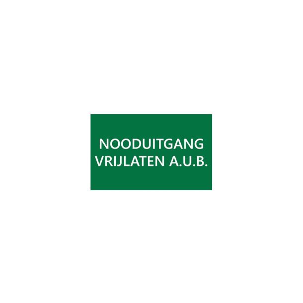 Nooduitgang bord tekst kunststof - 40 x 25 cm