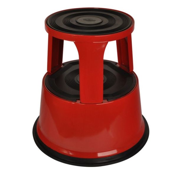 Opstapkruk olifantenpoot metaal - rood