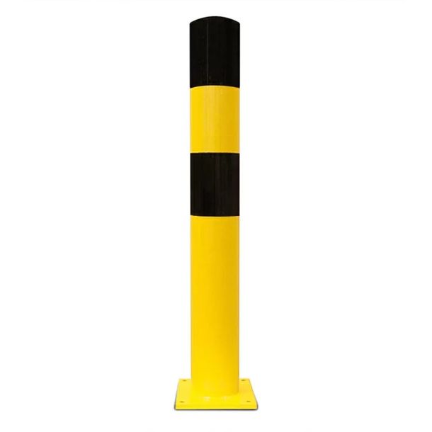 Rambeveiligingspaal 1600 x 90 mm - geel-zwart - beton