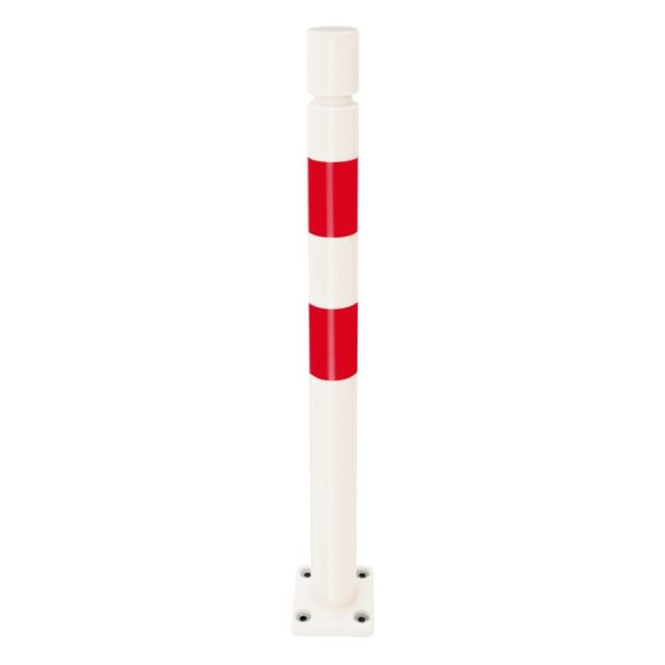 Kunststof aanrijdpaal 1000 x 80 mm - rood/wit