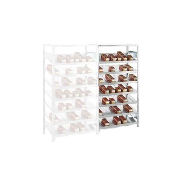 META Clip voorraadstelling aanbouwsectie - 2000 x 1000 x 500 mm (hxbxd) - voorzien van vakverdelers