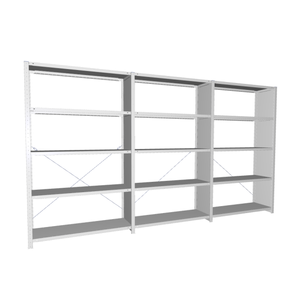 META legbordstelling - 2200 x 1300 x 500 mm (hxbxd) - set van 3 secties