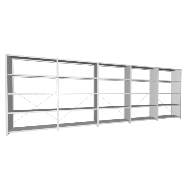 META legbordstelling - 2200 x 1300 x 500 mm (hxbxd) - set van 5 secties