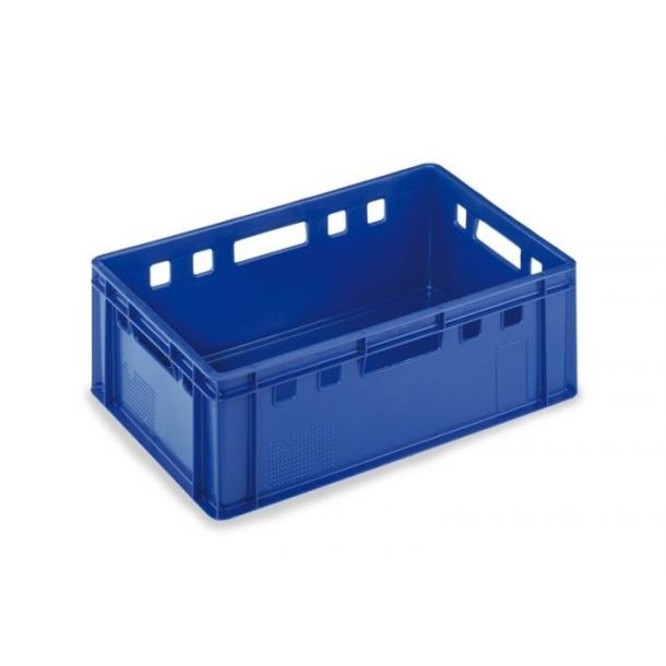 Stapelkratten kunststof - 600 x 400 x 200 mm (lxbxh) - 35 liter - Blauw
