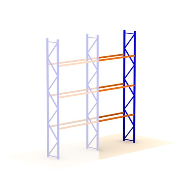 Stow palletstelling aanbouwsectie 4500 x 1800 x 1100 mm (hxbxd) 3 niveaus - 2400 kg
