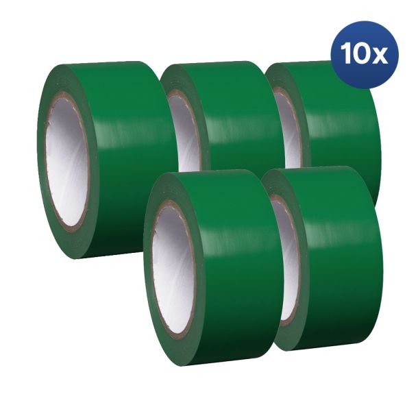 Voordeelset 10x - Proline vloermarkering tape vinyl groen - 33 meter x 50 mm