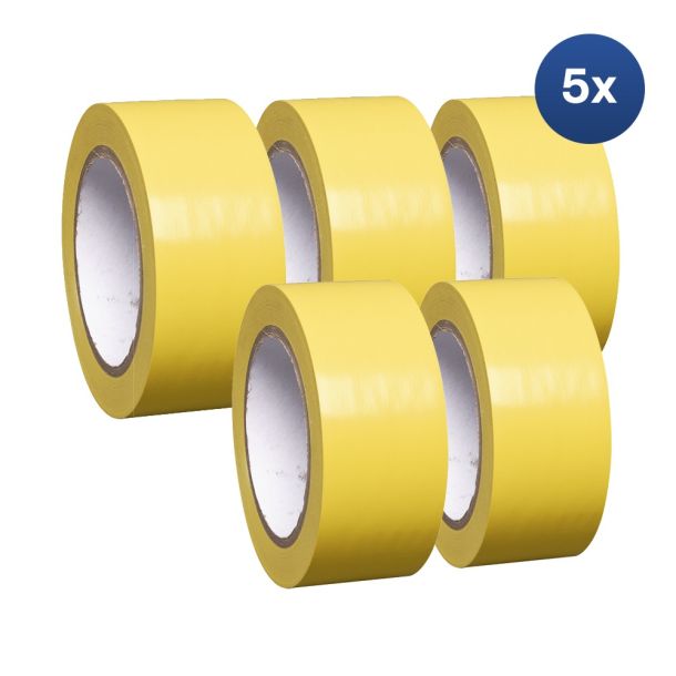 Voordeelset 5x - Proline vloermarkering tape vinyl geel - 33 meter x 75 mm