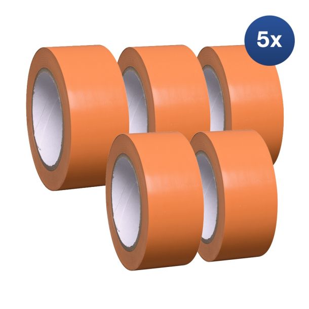 Voordeelset 5x - Proline vloermarkering tape vinyl oranje - 33 meter x 75 mm