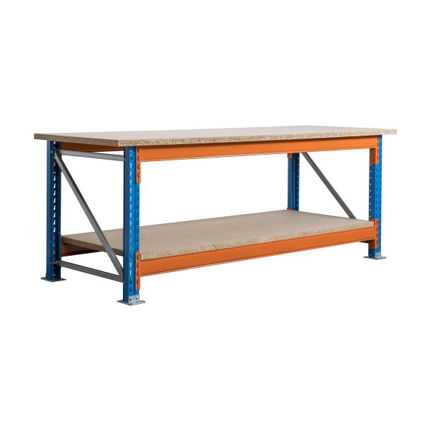 Stow werkbank 2700 x 950 x 1000 mm (bxdxh) incl. topblad en extra niveau