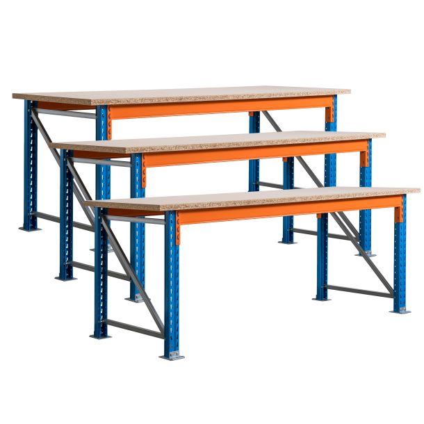 Voordeelset 3x Stow werkbank 2700 x 950 x 900 mm (bxdxh) incl. topblad