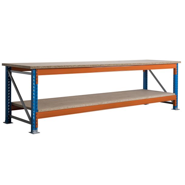 Stow werkbank 3600 x 950 x 900 mm (bxdxh) incl. topblad en extra niveau