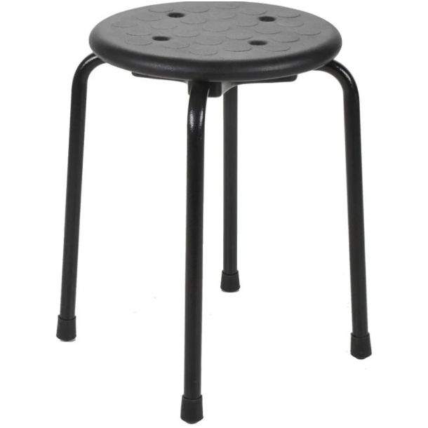 Werkkruk met metalen frame en PUR zitvlak 45 cm hoog