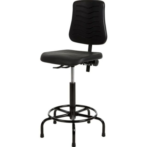 Werkstoel PUR met spinvoet 41-57 cm hoog