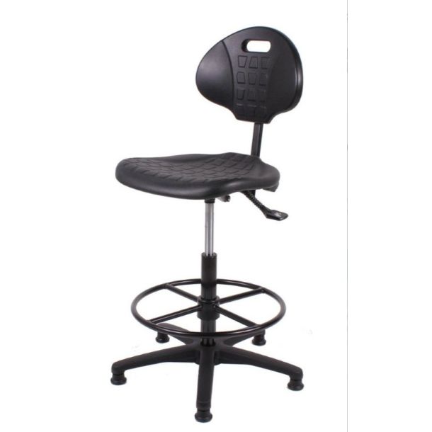 Werkstoel PUR met spinvoet 54-80 cm hoog