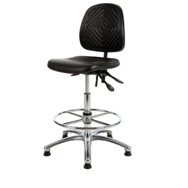 Werkstoel PUR met spinvoet 58-83 cm hoog